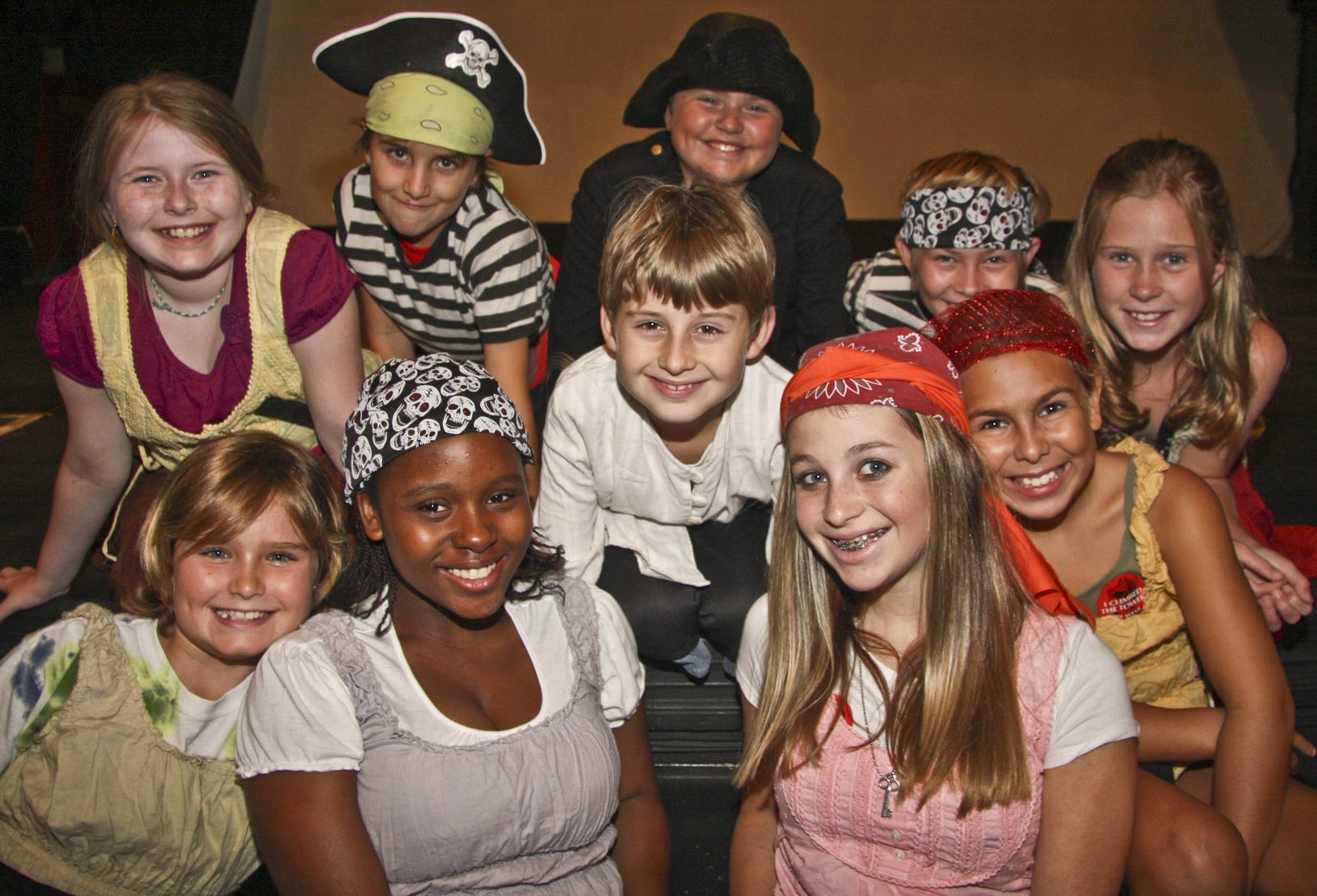 Campers in pirate costumes