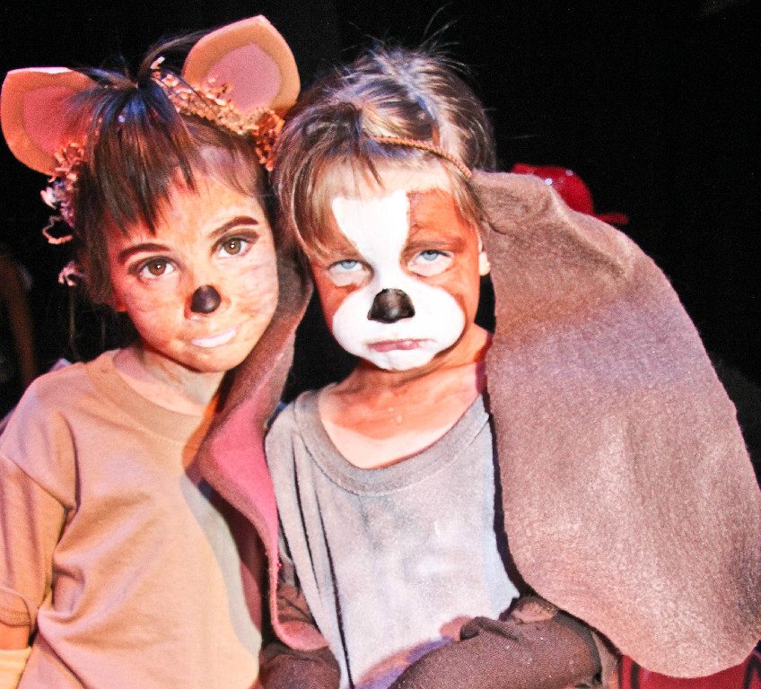 Two performers in mouse makeup