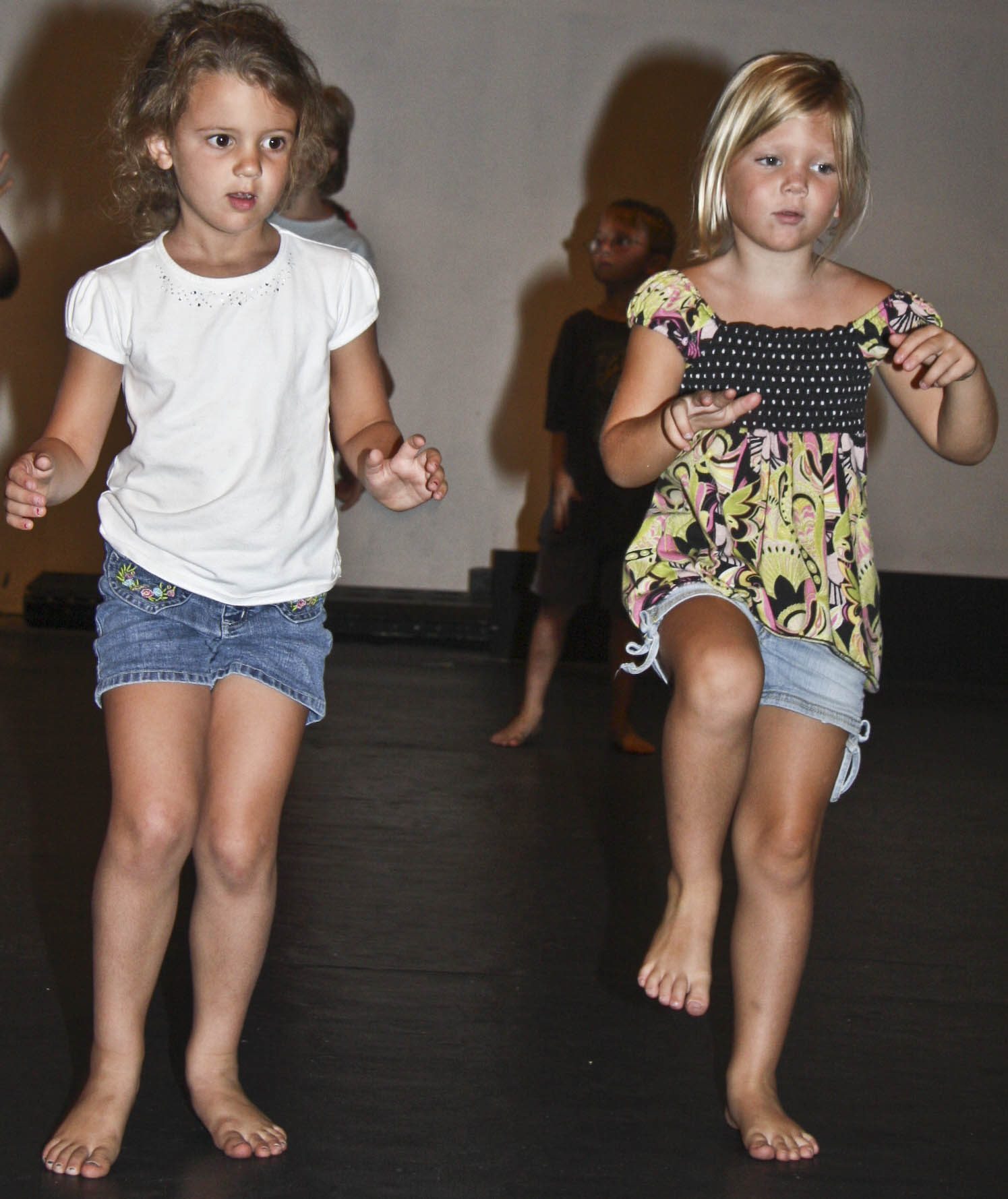 Young campers dancing